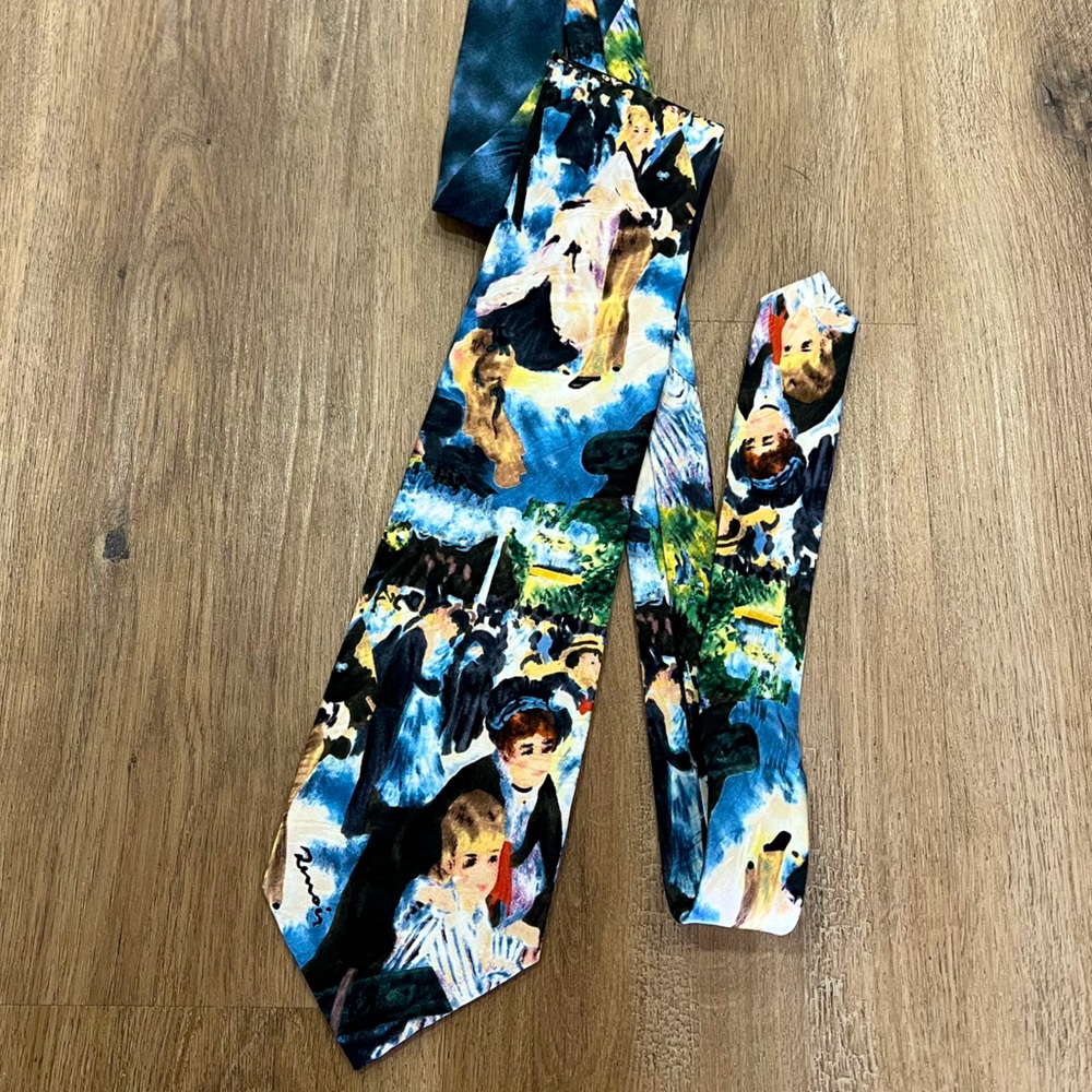 Museum Artifacts Pierre-Auguste Renoir Necktie Artist Ball Moulin Galette Silk‎